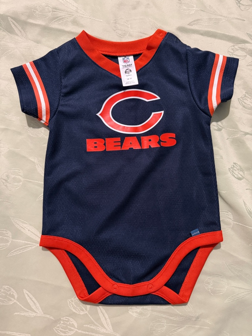 NFL Chicago Bears Baby Dazzle Bodysuit
 Navy & Orange Baby 18M